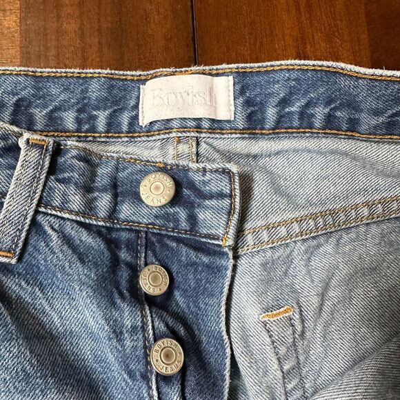 Boyish Jeans Tommy in Stage Door Mid Rise‎ Distressed Cotton Crop Size 26 - Picture 9 of 13